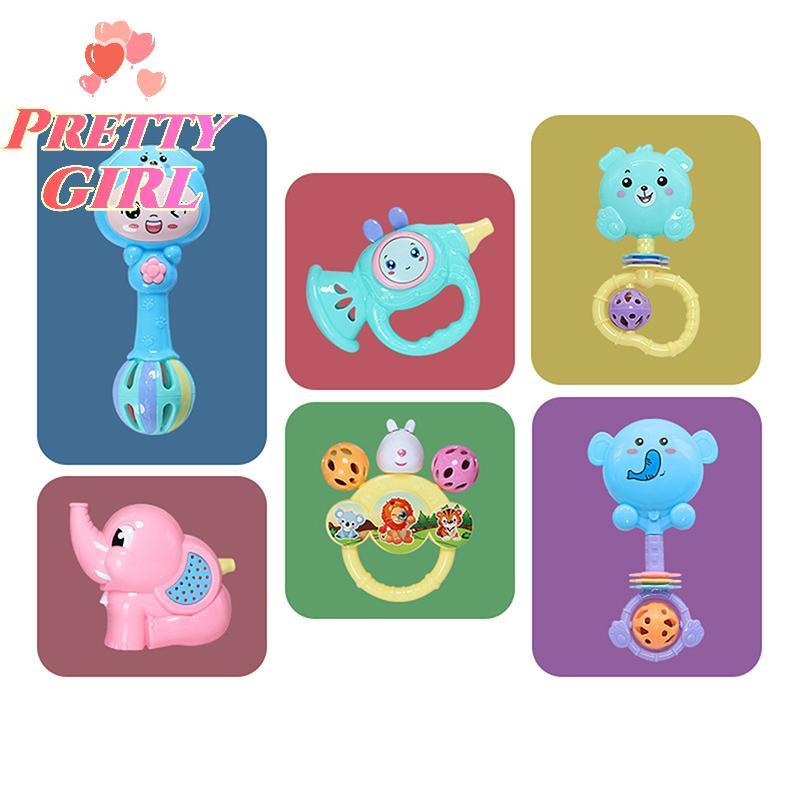 [Pretty ggirl] 1/7 Pcs Mordedor Sensorial Para Recém-Nascidos Jogos De Desenvolvimento Bebês Chocalhos Brinquedos Educat