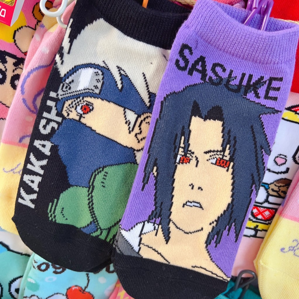 Exportado para o japão Naruto tubo curto meias femininas bonito dos desenhos animados Anime engraçado doce cor meias mas