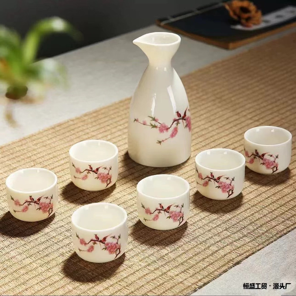 Novo conjunto de cerâmica estilo japonês conjunto de limpeza copo branco separador de copo pequeno presente doméstico po