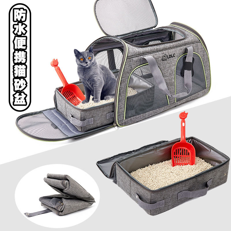 Caixa de areia dobrável para gatos, portátil, viagem, totalmente aberta, pequeno, gatinho, leite, gato, caixa de areia t