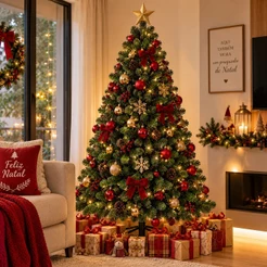 Árvore De Natal Pinheiro Canadense 2,10m 1200 Galhos Verde