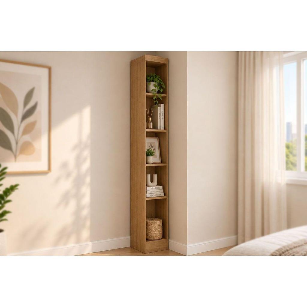 Modulado de Quarto Armário Cantoneira Rizon/Linea c/ 4 Prateleiras Cumaru - Novo Horizonte