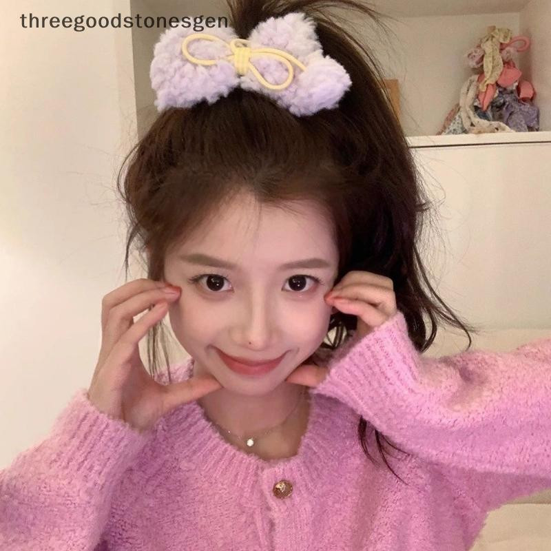 [Trêsgoodstonesgen] 1 acessório de cabelo de lã, laço de cabelo, prendedor de cabelo fofo, acessório de cabelo em format