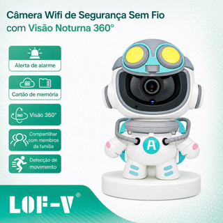 Baba Eletronica Astronauta Visao Noturna rotacao 360 Câmera Astronauta 360° Wi-Fi Full HD LOF-V 2.4G