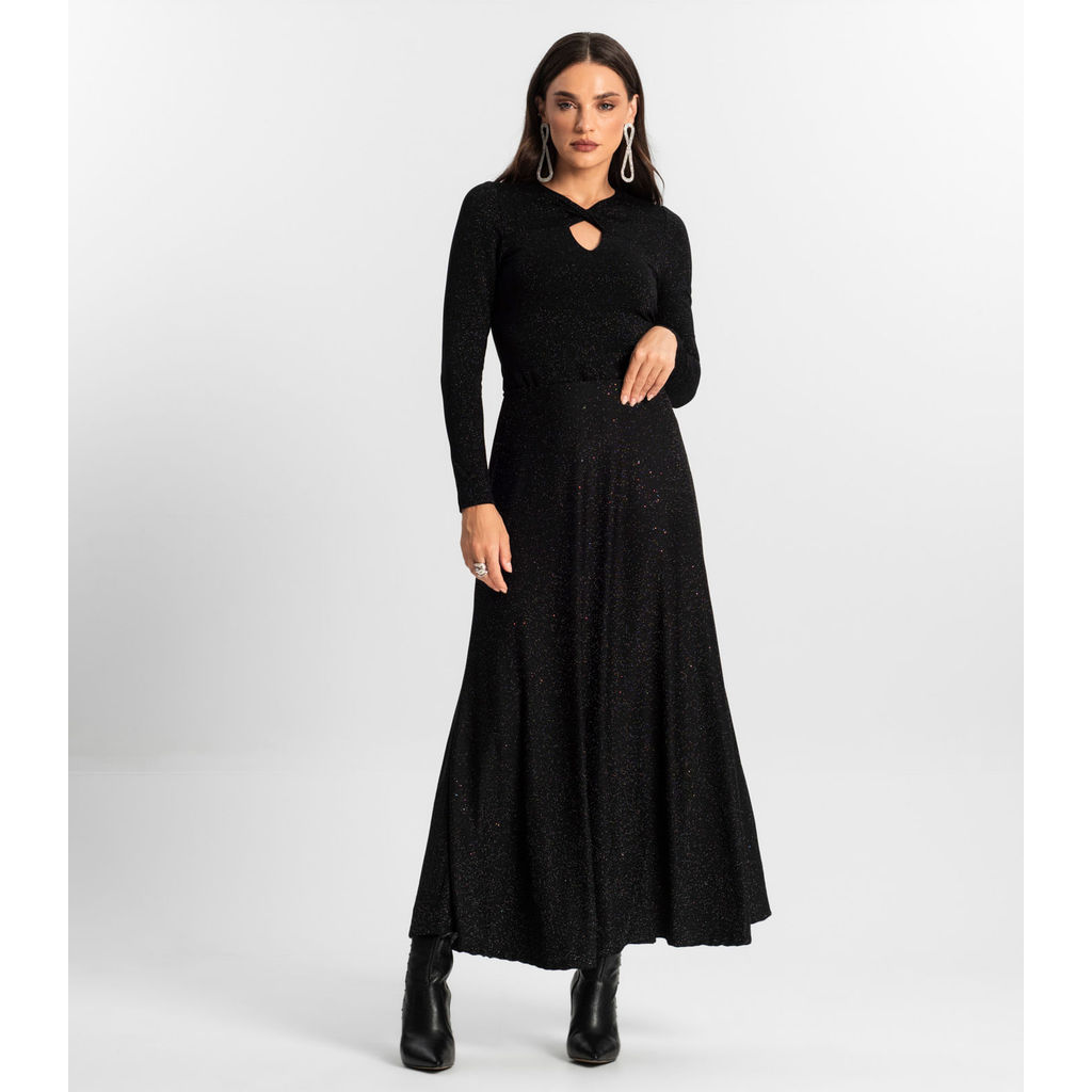 Saia Midi Endless Preto