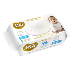 Toalha Umedecida Mili Love e Care com 96 Unidades