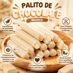 Biscoito Palito Chocolate Branco 130g P&P