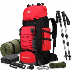 Mochila Camping Trekking 90L Impermeável Unissex com Alças Ajustáveis e Cinta Abdominal para Trilhas e Viagens