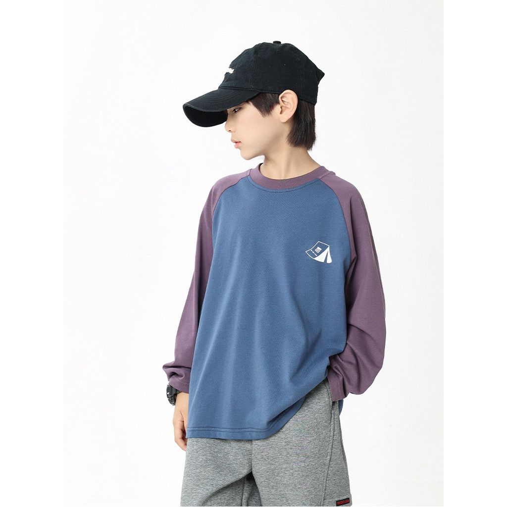 Crianças estilo japonês impresso manga comprida t2026 outono novo estilo menino camiseta menino bebê correspondência de 