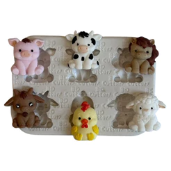 Molde de Silicone para apliques de Artesanato - Fazendinha 2