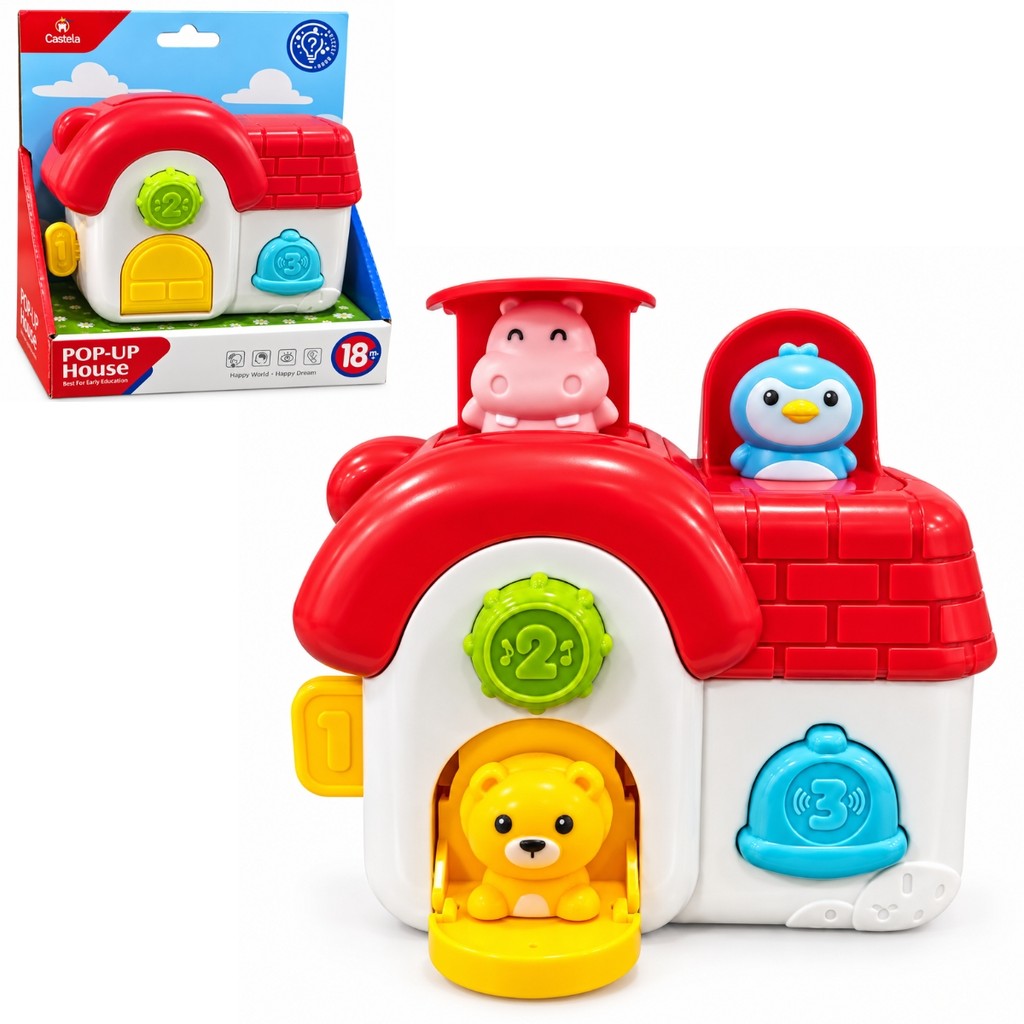 Brinquedo Casinha Esconde Esconde Infantil com Animaizinhos Interativos Educativo Para Bebês - Castela