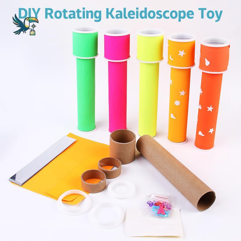 DIY Kit De Material Caleidoscópio Rotativo Simples Colorido Brinquedos Experimento Científico Ferramentas Ensino Artesan