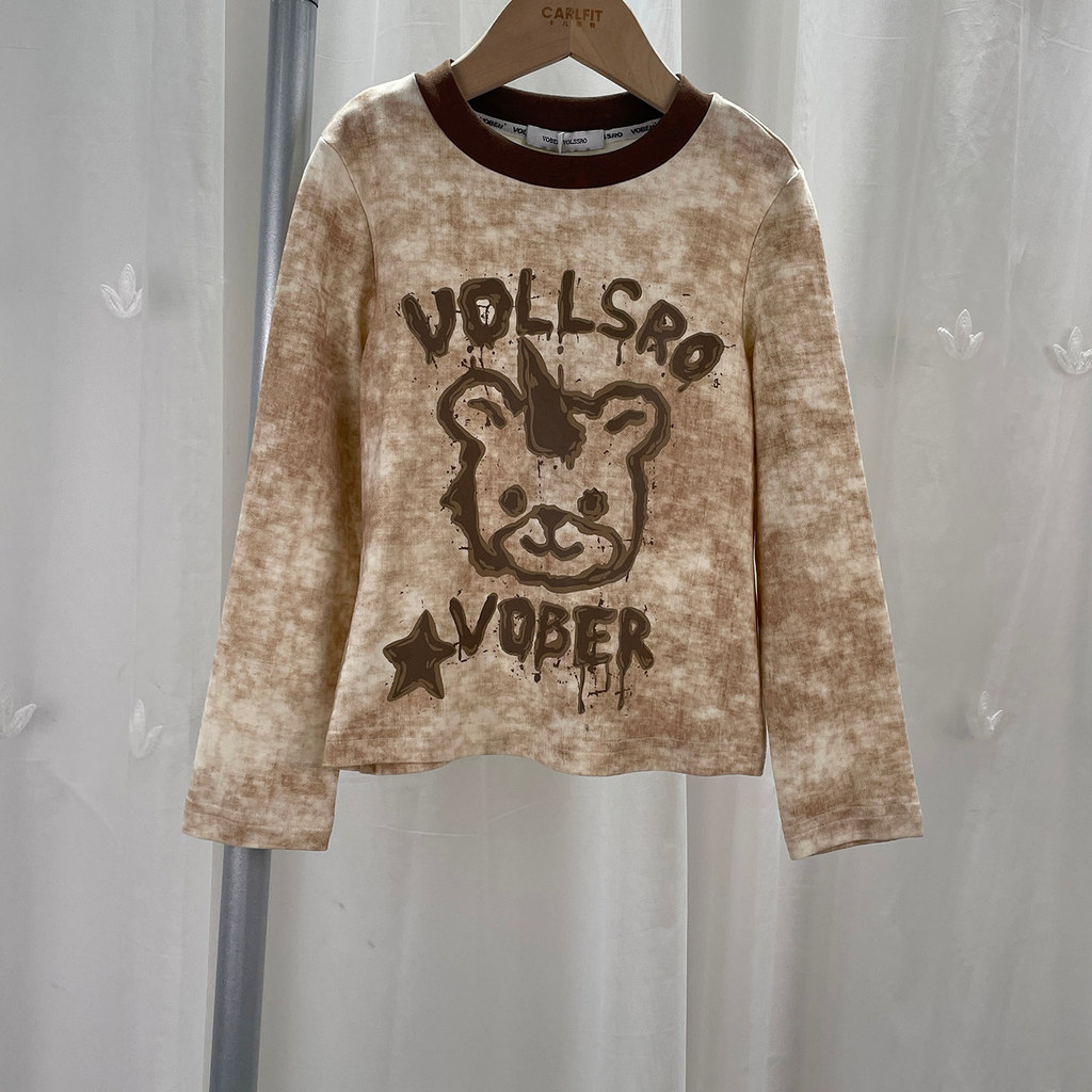 V marca desconto roupas infantis médio grande crianças meninas camiseta de manga comprida crianças primavera outono curt