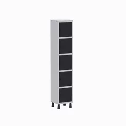 Armário Locker Guarda Volume Aço Light 5 Portas 34,5x179,5cm Cinza e Preto Cinza/Preto