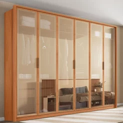 Guarda-Roupa Casal 6 Portas Reflexta 4 Gavetas 100% MDF Freijó New Reflex Yescasa Marrom 240