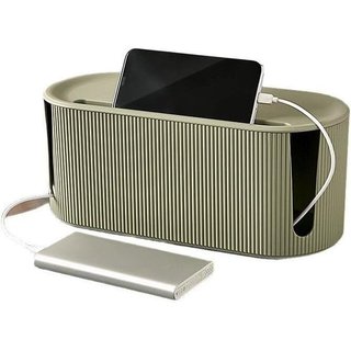 Caixa organizadora para guardar cabos, ideal para secretárias, para organizar réguas de tomadas e cabos, cor verde.