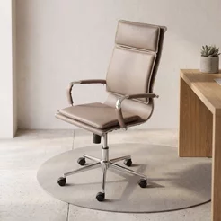Cadeira Escritorio Presidente Design Italiano com Relax Corino 3304 Marrom/Caramelo Caramelo
