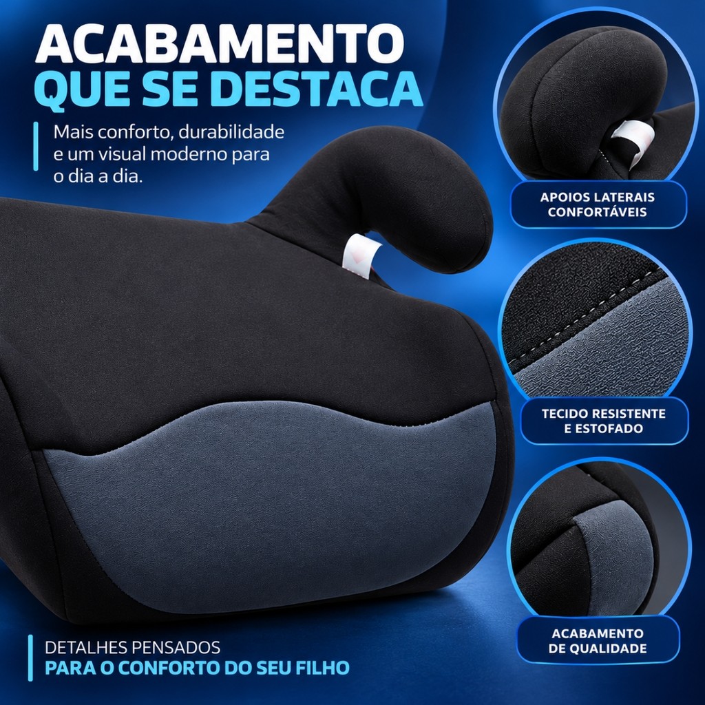Assento De Carro Infantil Elevação Preto 15 à 36kg · foto 2