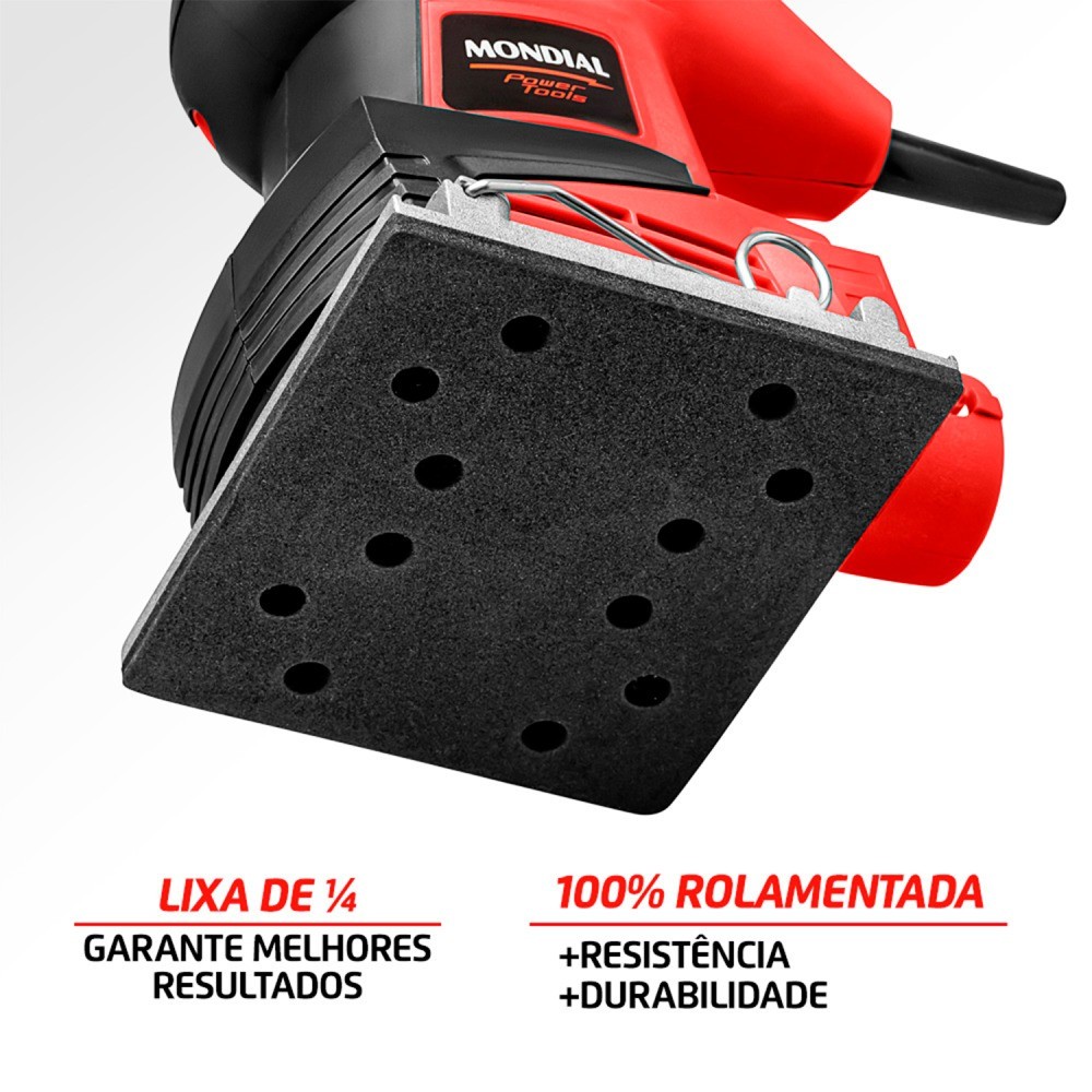Lixadeira orbital 250W 110 x 103 mm com coletor de pó FLO-2 Mondial · foto 2