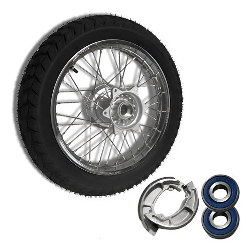 Roda Traseira Bros 125 150 160 Tambor Pneu Montado Lona+rol