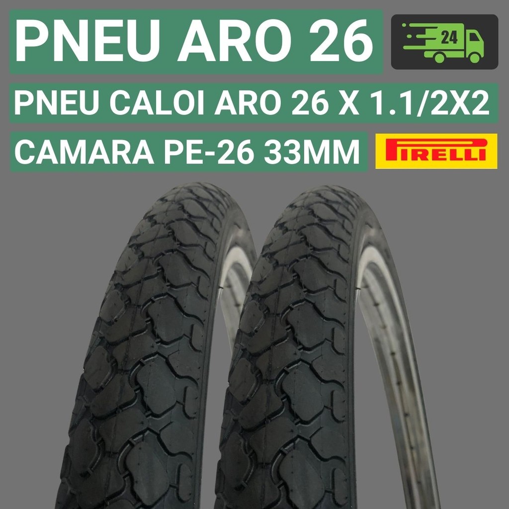 Pneu Aro 26 X 1.1/2X2 Pneu Pirelli Bravo Super Pneu de Bicileta Aro 26 Barra Circular  Pneu Aro 26