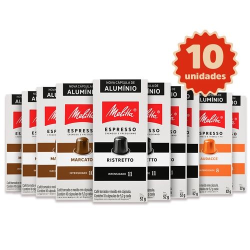 Kit 100 Cápsulas Melitta® - 40 Ristretto, 40 Marcato® e 20 Audacce®