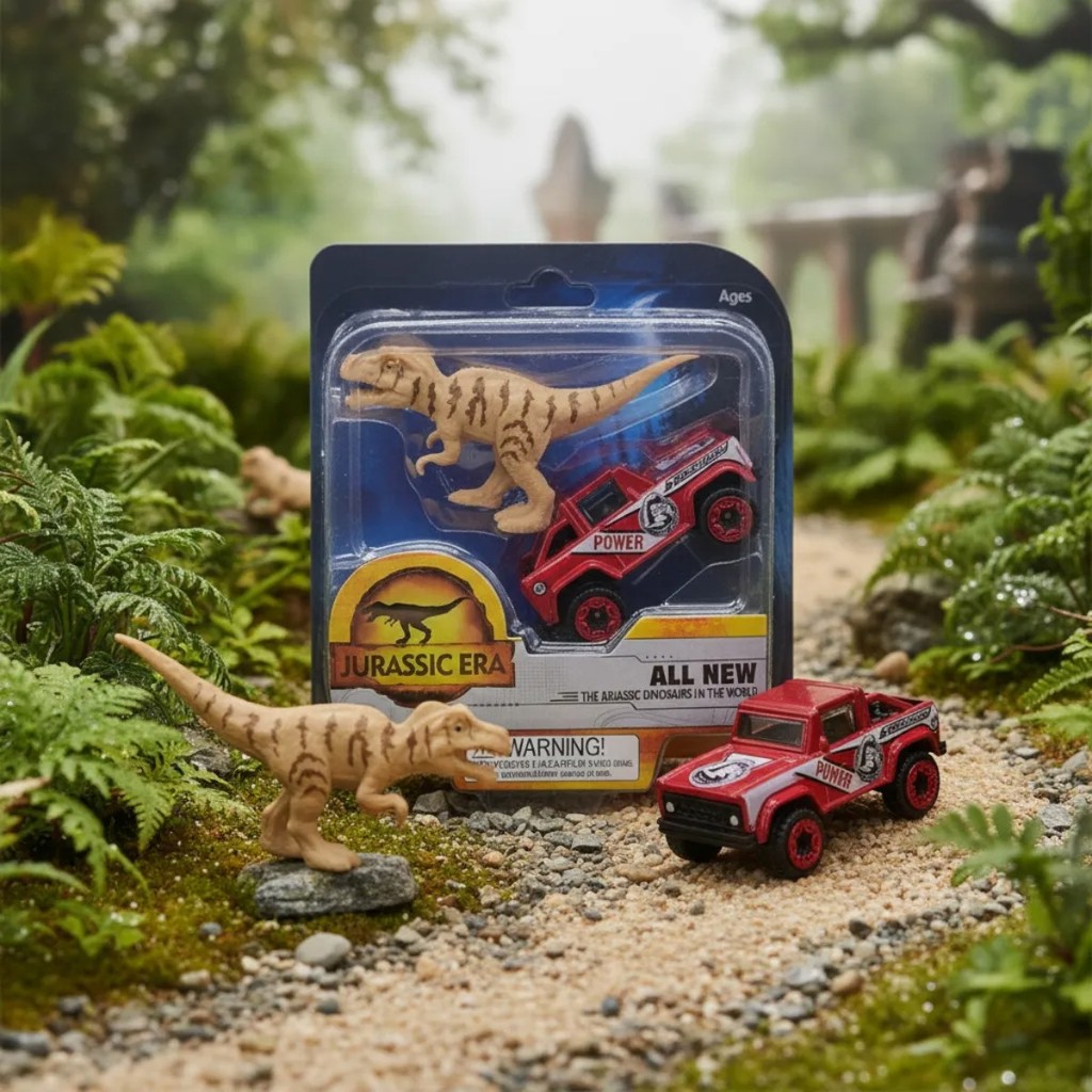Kit 12 Carrinhos Dinossauros Jurasic Era Miniaturas Carro e Boneco Dino Colecionáveis