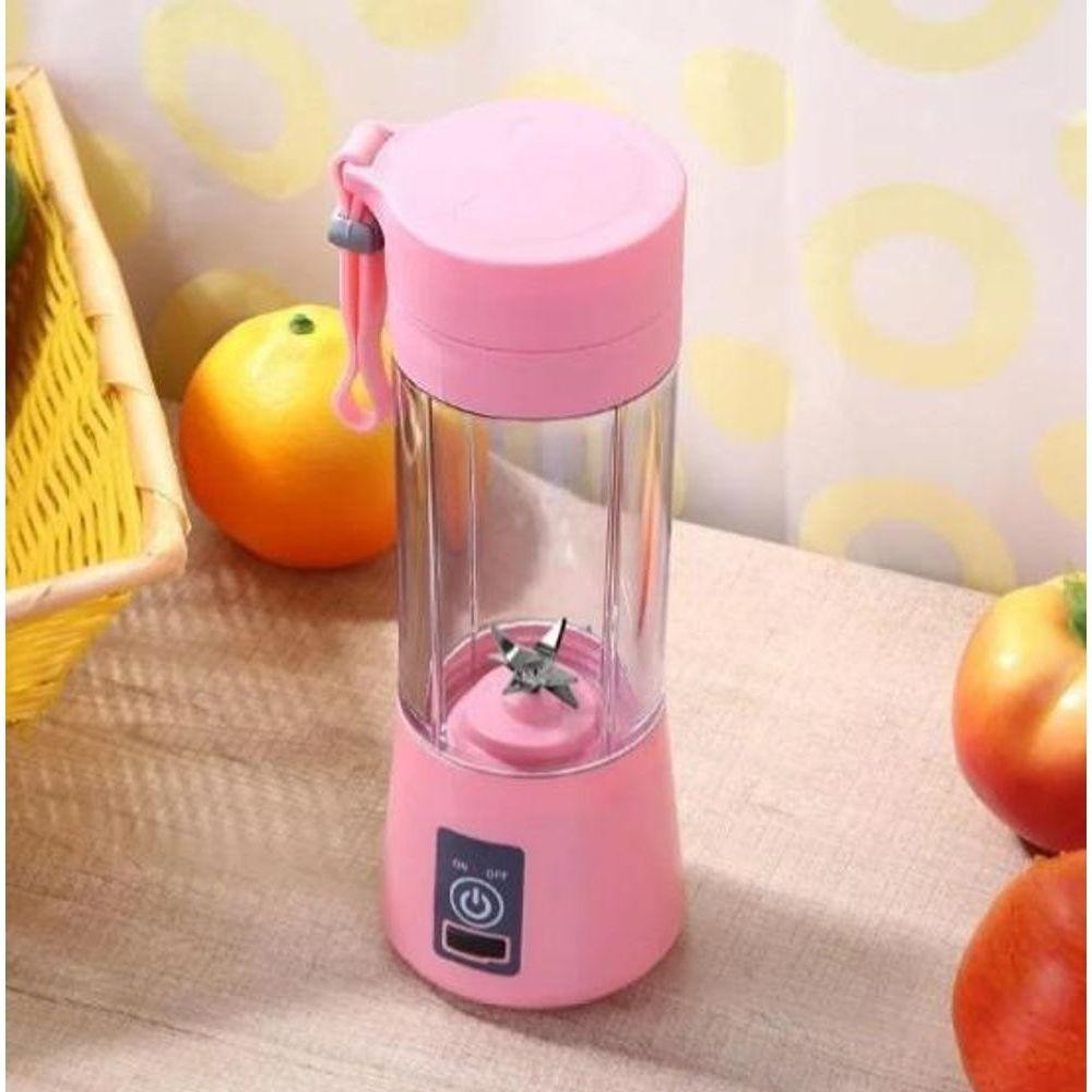 Mini Liquidificador Portátil Mixer Copo Vidro 6 Lâminas Rosa em Oferta na Shopee