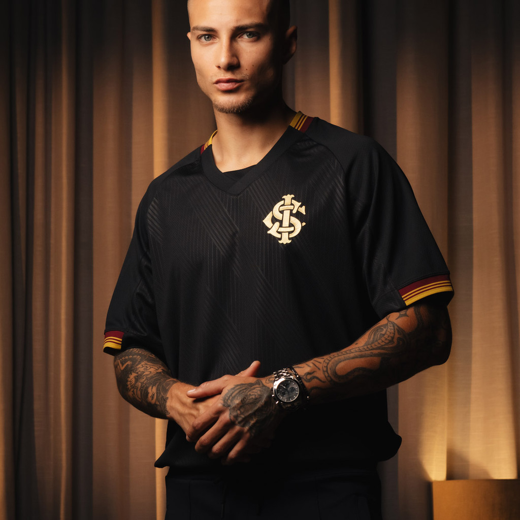 Camisa Internacional Gold Preta Masculina em Oferta na Shopee