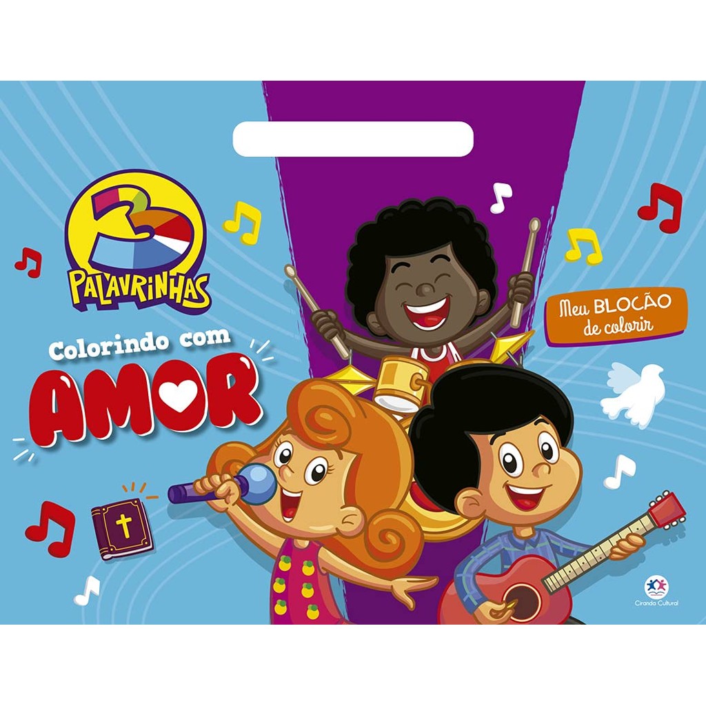 3 Palavrinhas - Colorindo com amor | Blocão de Colorir em Oferta na Shopee