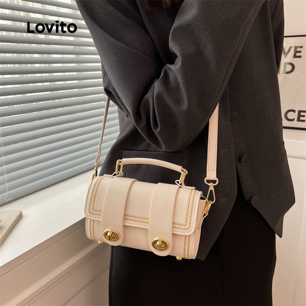 Detalhes do Lovito Casual liso estilo Pop textura feminina LFA75126