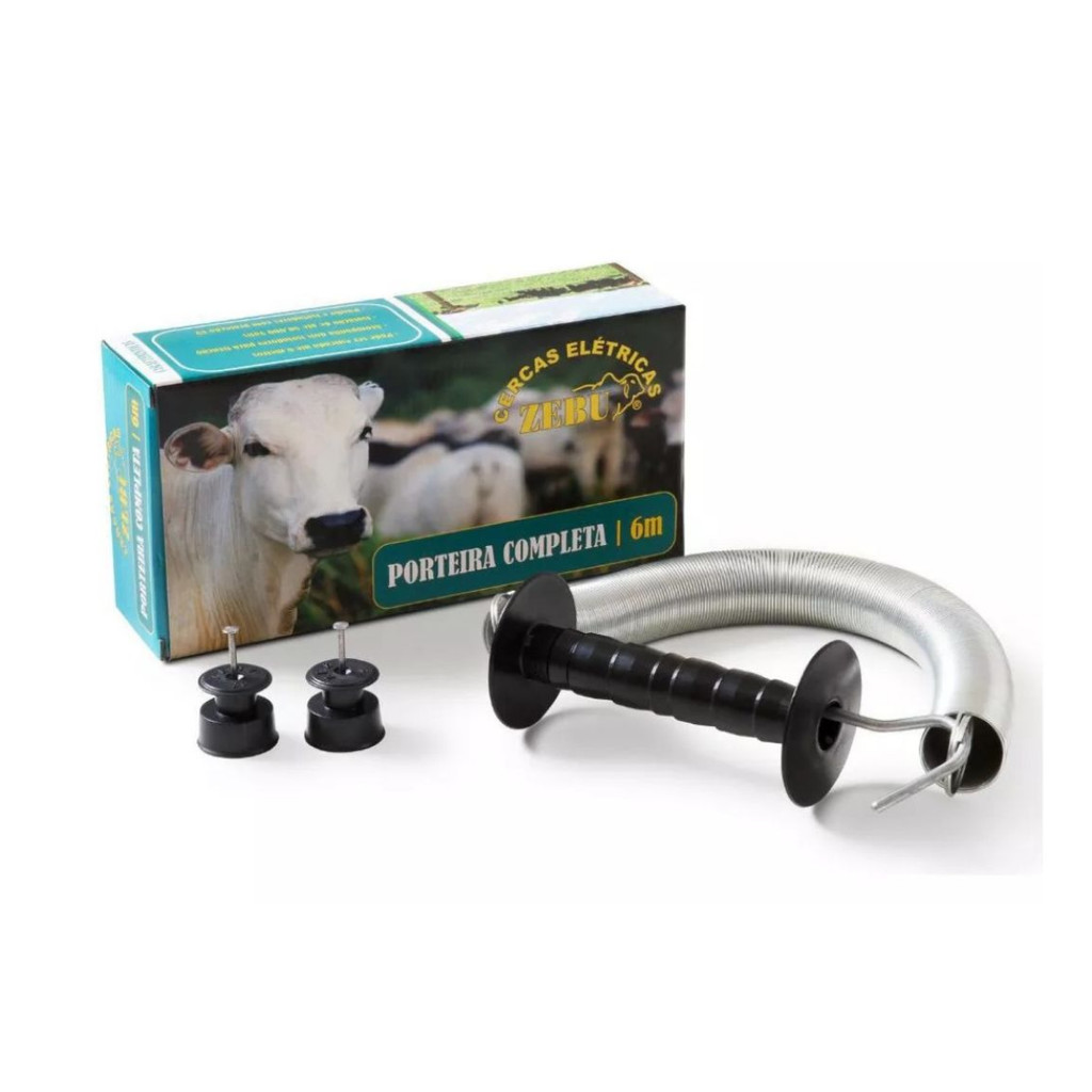 PORTEIRA COMPLETA PARA CERCA ELETRICA ZEBU 4 MTS ZEBU 59-0 propriedade rural