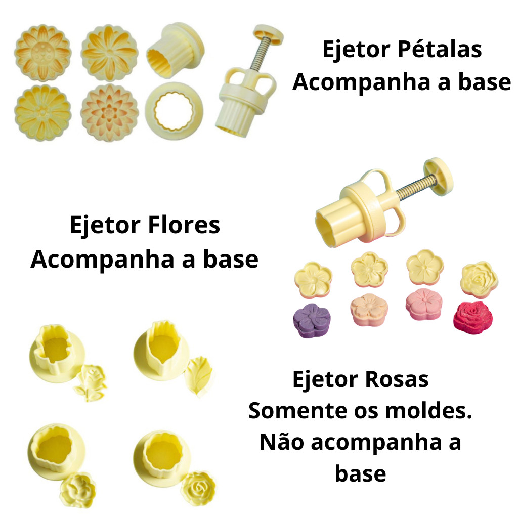 KIT EJETOR MAX FLORES PARA MODELAR MASSAS DOCES E BRIGADEIROS ATÉ 25G - BLUE STAR em Oferta na Shopee