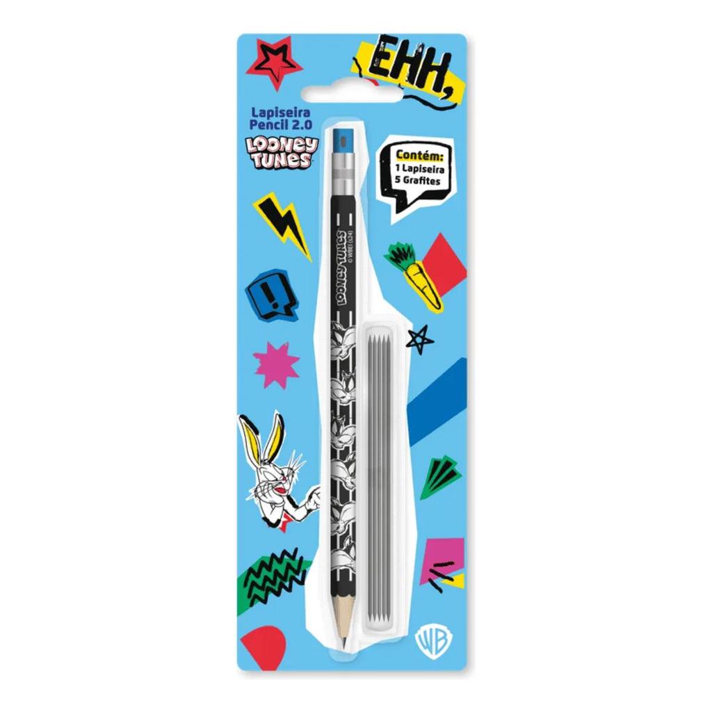 Lapiseira 2.0mm Looney Tunes Leo&Leo com Grafite HB e Apontador