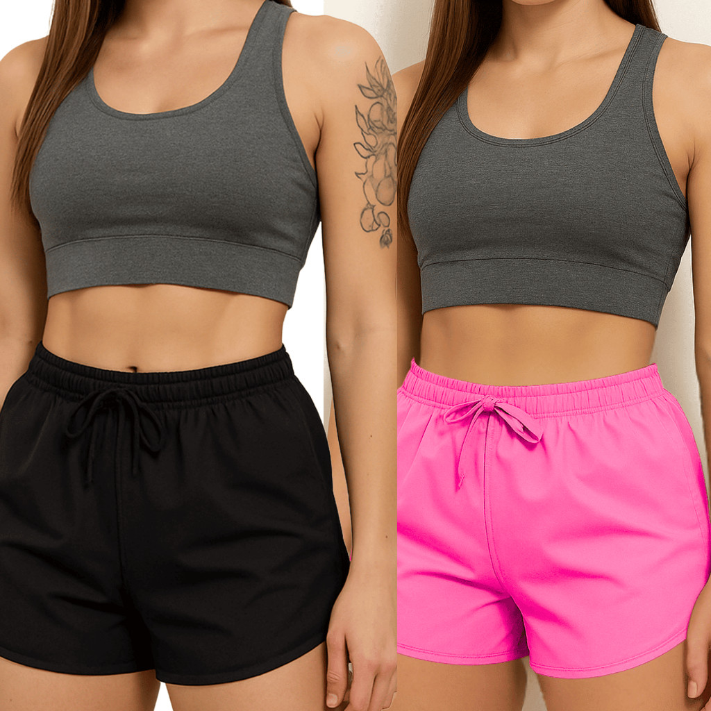 KIT 2 short tactel  feminino casual saida de praia corrida  shorts academia shortinho  caminhada