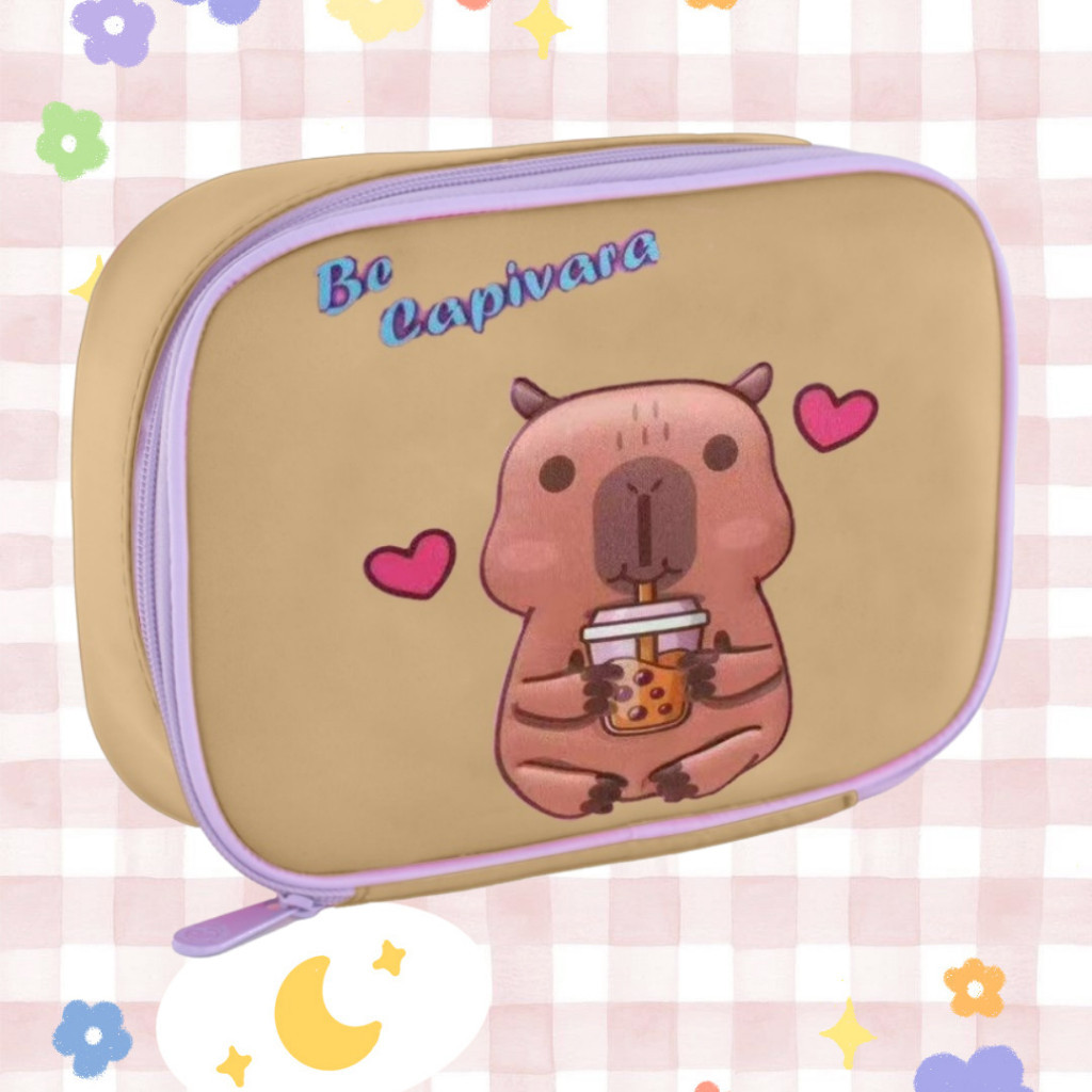 Estojo Box Escolar Penal Capivara Capacidade Grande 2026 Novo