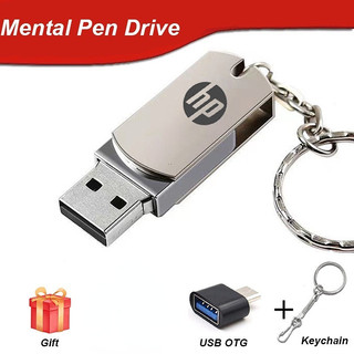 2025 NEW Pen Drive 2TB Flash USB De Alta Velocidade De Rotação HP 128GB 256GB 512GB Mental USB3.0 Salto Com Chaveiro