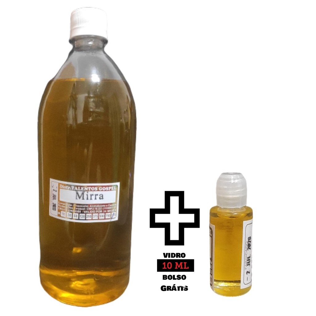 Óleo De Unção Mirra Original 1 Litro + 10 Ml Bolso Grátis