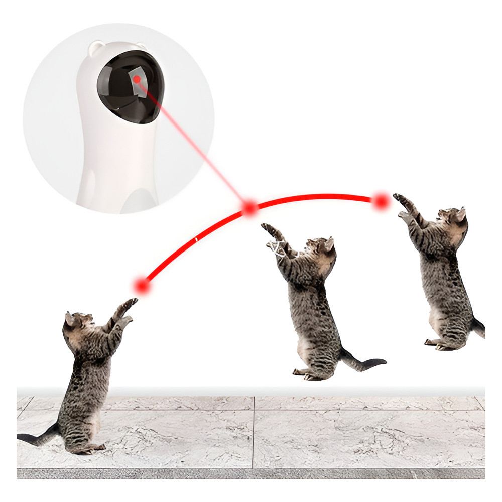 Brinquedo Laser Automático Para Gatos, Interativo com Timer, 2 Velocidades e Rotação automatica