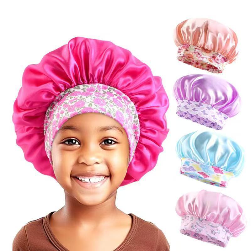 Touca Kids De Cetim Antifrizz Para Crianças Infantil Cabelo Cacheado, Liso, Crespo