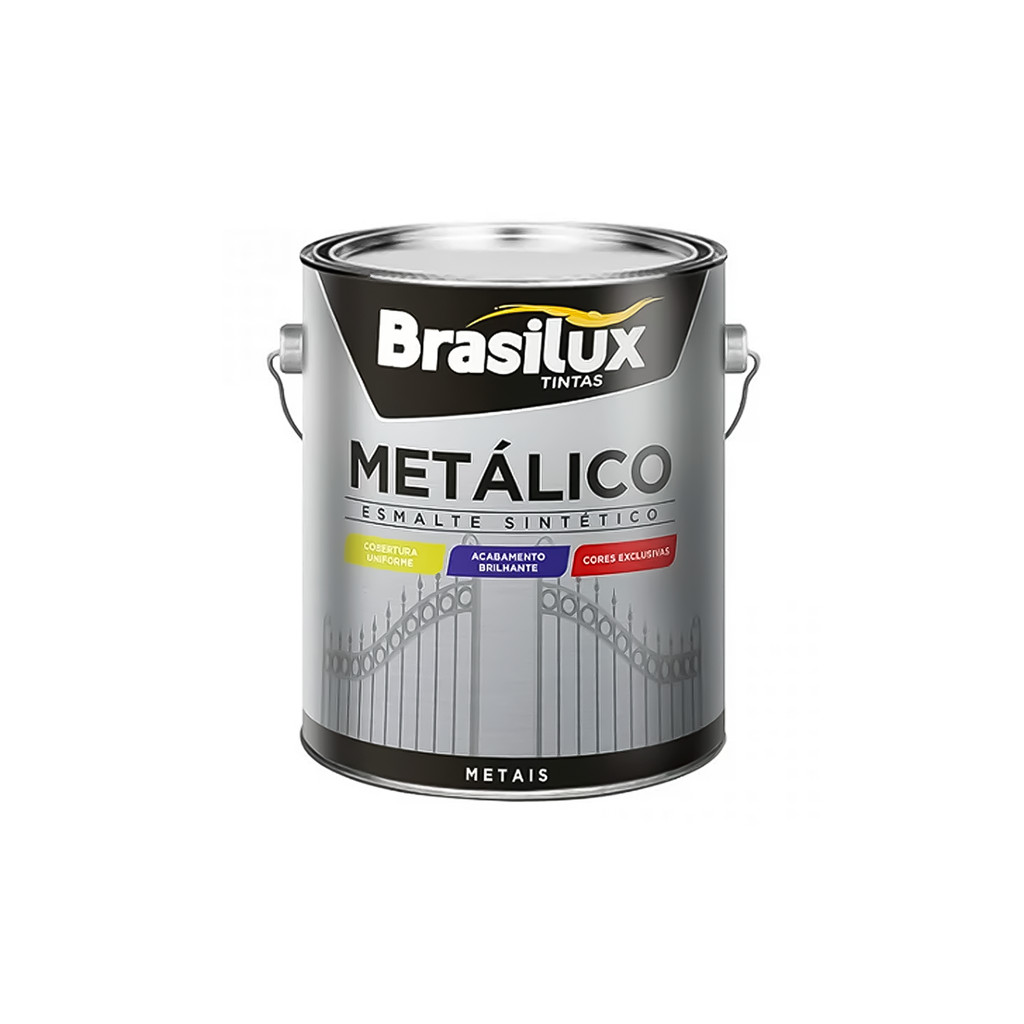 Tinta Esmalte Sintético Metálico Brasilux 900ml Várias Cores Premium A Escolha Metal E Madeira em Oferta na Shopee