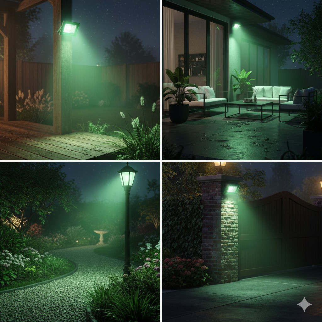 Refletor LED Verde 20W IP66 Iluminação Decorativa Potente Jardim Casa Iluminação Decoração Eventos