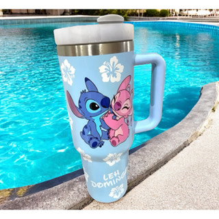 Copo Térmico 1200ml Personalizado com o Nome  - Stitch e Angel Premium Top em Oferta na Shopee