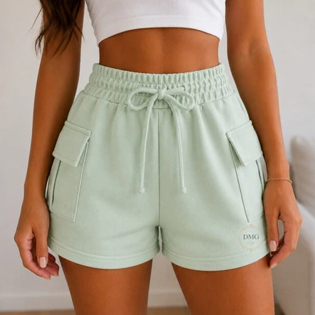 Shorts Cargo premium blogueira Moletinho Shortinho Soltinho Confortável Algodão Cores Tendência entrega rapida