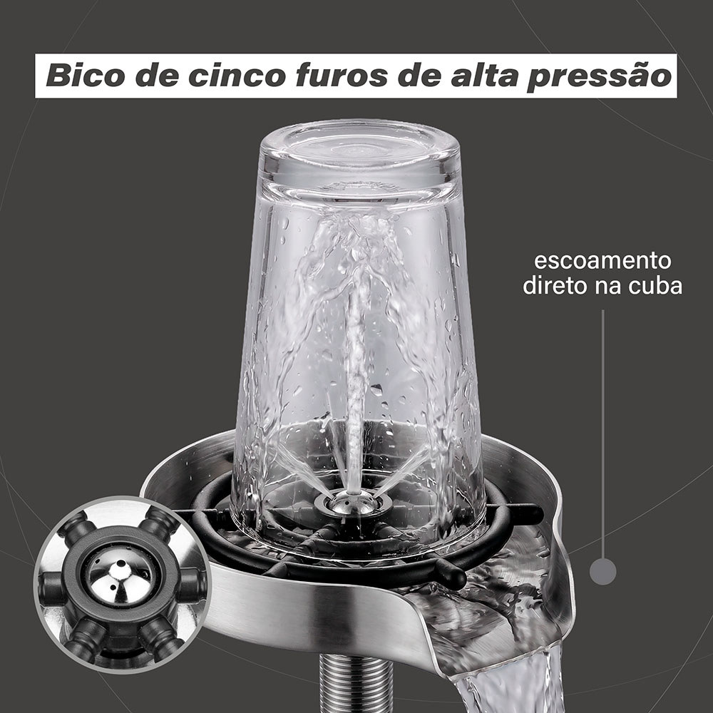 Lava Copos de Pia Automático Inox Iura Flush Jato Alta Pressão · foto 2