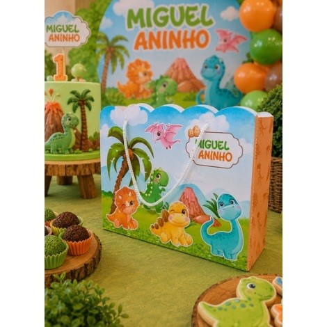 Sacolinha Surpresa Dinossauro Dino Baby  Personalizado  Lembrancinha Aniversário Festa Infantil