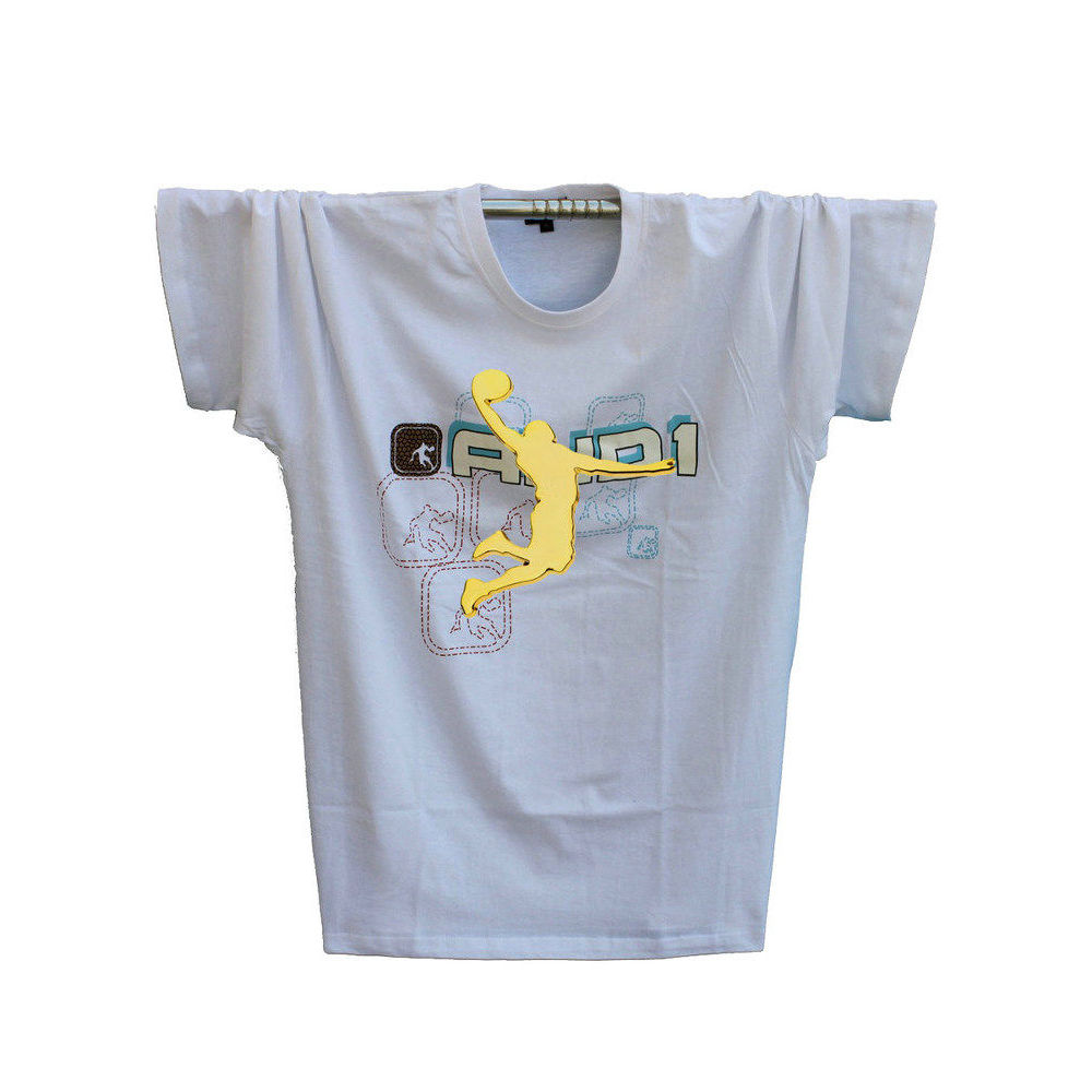 Verão masculino puro algodão de manga curta camiseta meia manga solta americano basquete esportes lazer comércio exterio