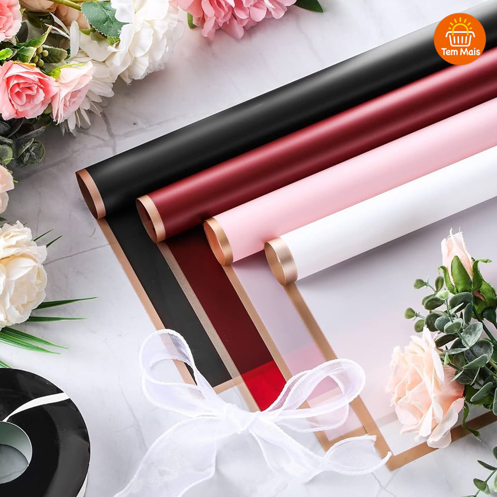 Kit Papel para Buquê com Fragrância – 20 ou 40 Folhas – Embalagem Resistente e Impermeável para Flores