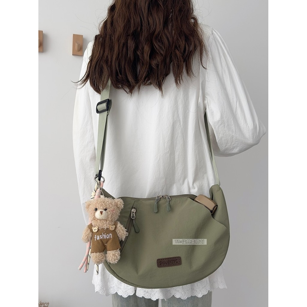 Verão impermeável náilon Cross-corpo saco leve Multi-bolso de um ombro viagem Commuter textura lazer esportes bolinho sa