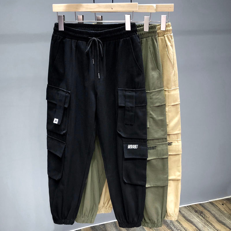 Calças de trabalho resistentes ao desgaste masculinas Multi-bolso Plus Size macacão masculino gordura solta resistente a